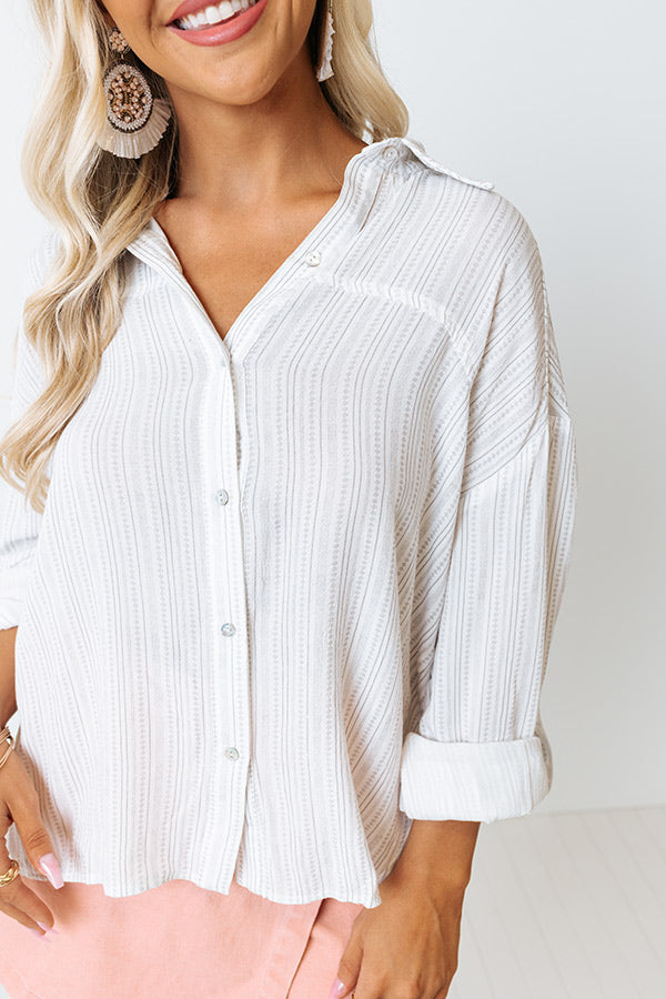 Newport Look Button Up Top in Grey
