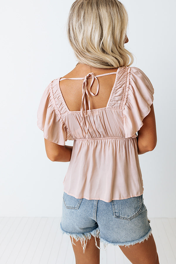Share The Love Babydoll Top In Light Peach