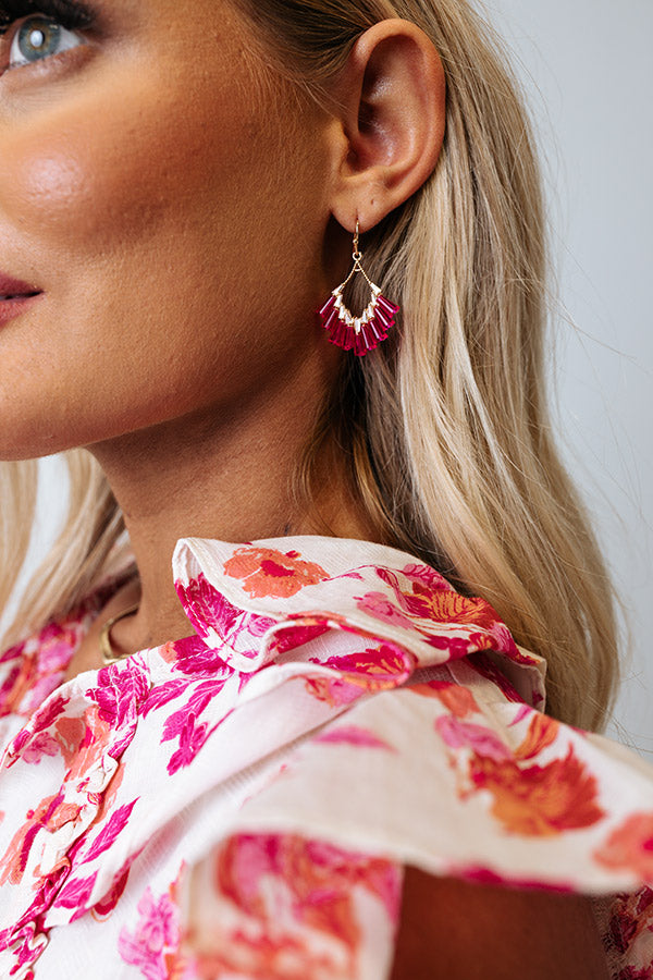 Better With Bubbly Earrings In Fuchsia