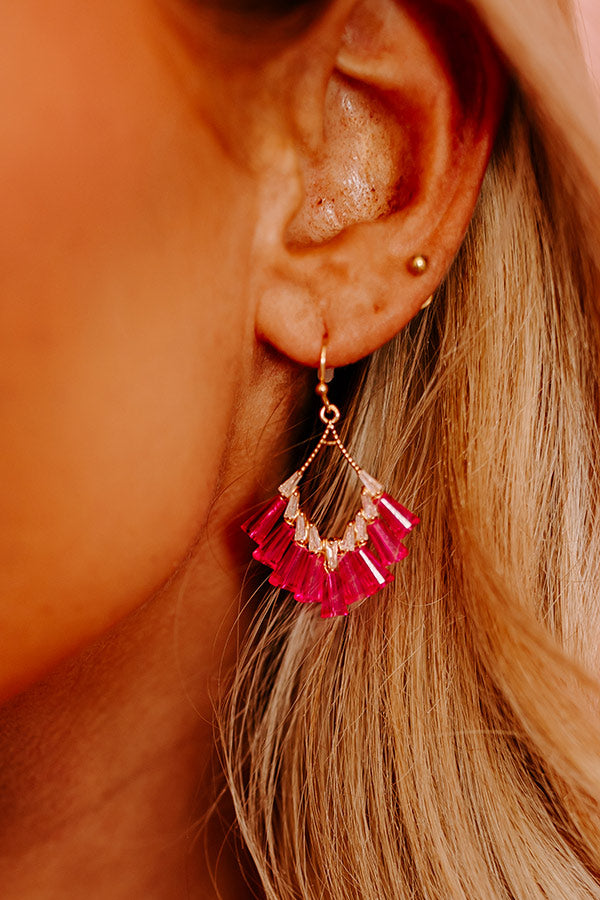 Better With Bubbly Earrings In Fuchsia