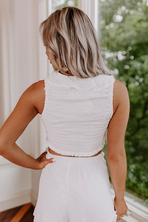 New Playlist Smocked Crop Top