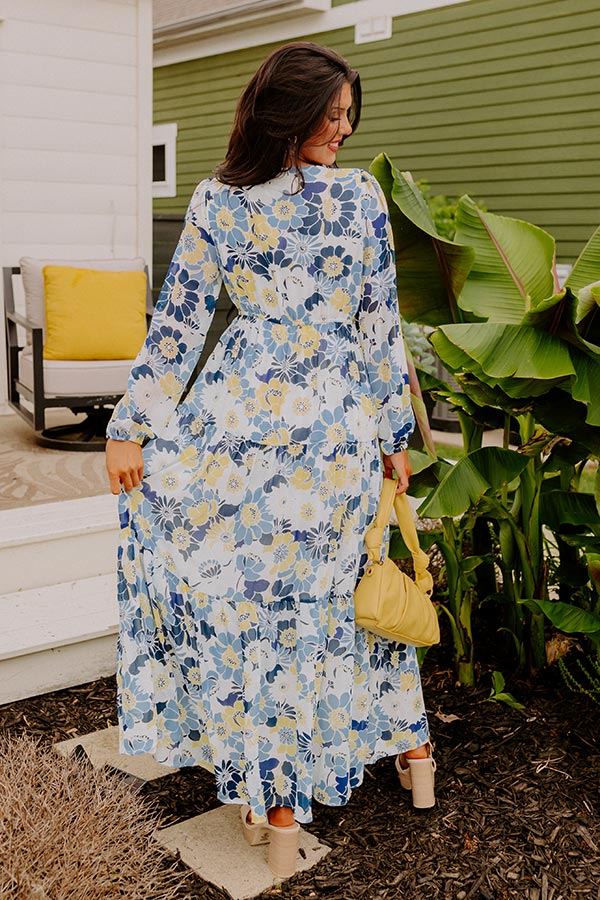 Seas The Moment Floral Maxi in Sky Blue