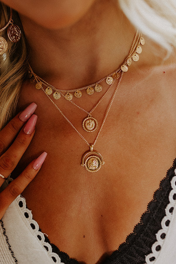 Romantic Story Layered Necklace in Gold