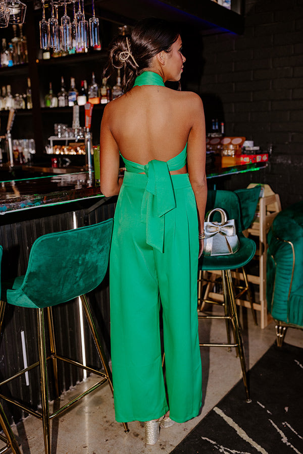 Nearly Famous Wrap Top In Green