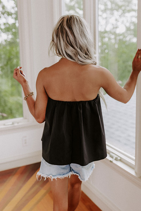 The Party Goes On Tube Top In Black