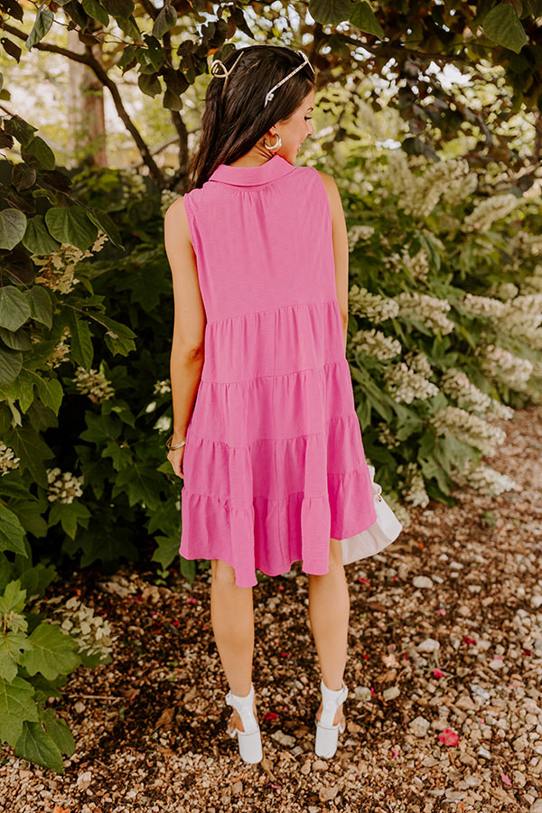 Write It Down Tunic Dress In Pink