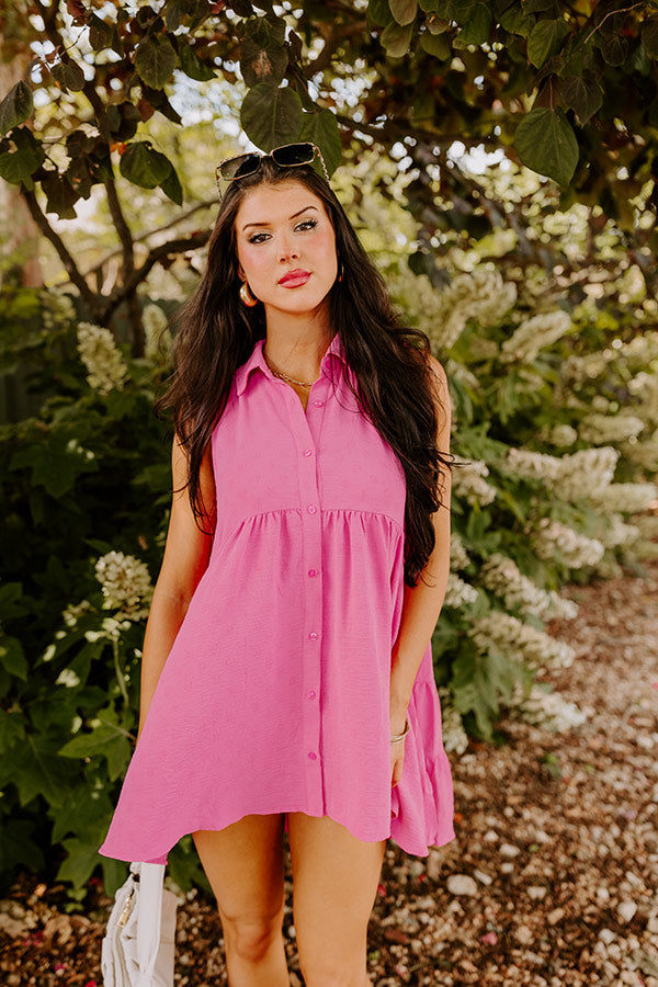Write It Down Tunic Dress In Pink