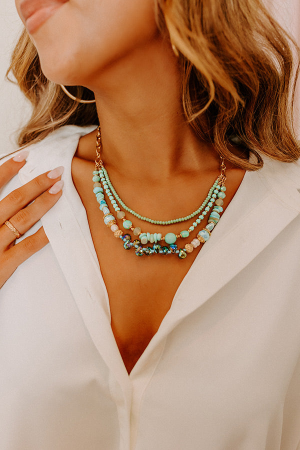 Well Loved Layered Necklace In Ocean Wave