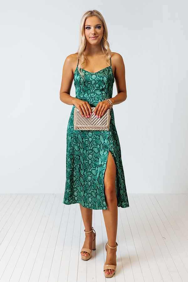 Feeling Grand Snake Print Midi
