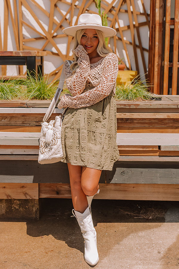 Sweeter Than Sunshine Babydoll Dress In Olive