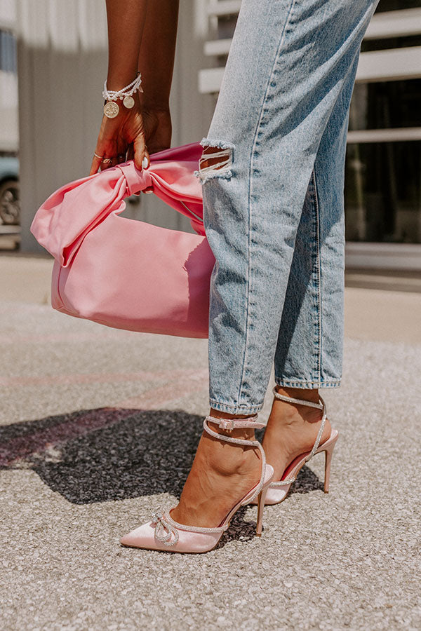 The Belmore Rhinestone Heel In Rose Quartz