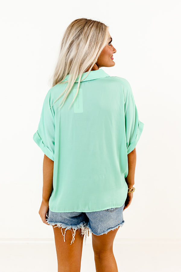 Name Of The Game Shift Top In Seaglass