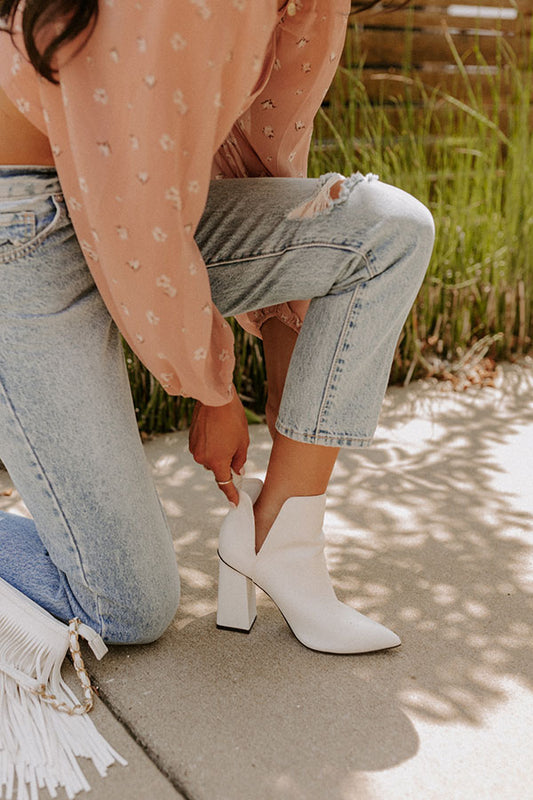 The Sibyl Faux Leather Bootie In Ivory