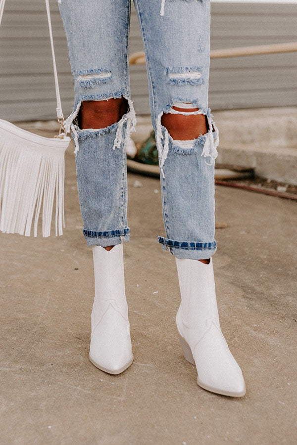The Banter Faux Leather Boot in White