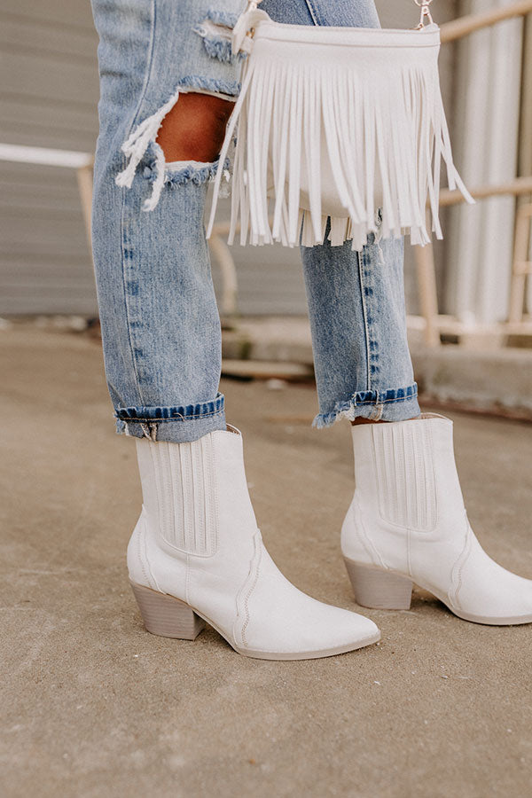 The Banter Faux Leather Boot in White