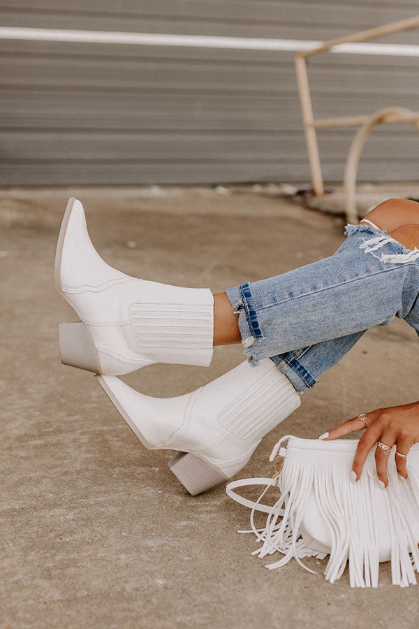 The Banter Faux Leather Boot in White