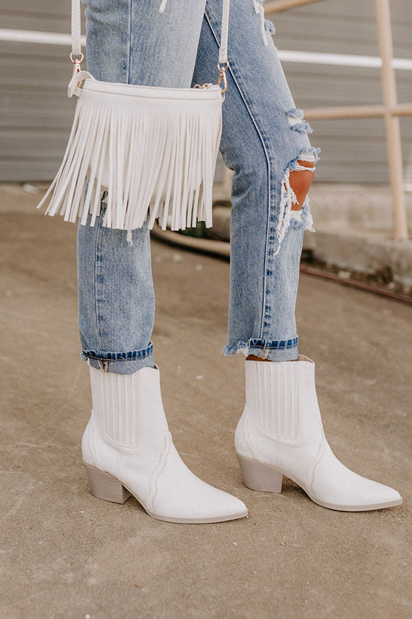 The Banter Faux Leather Boot in White