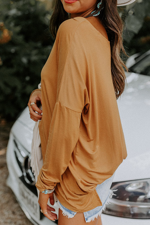Lean Into Me Shift Top In Camel