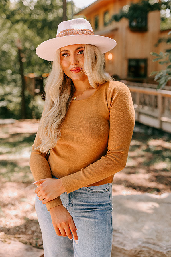 Casually Yours Cut Out Sweater In Light Camel