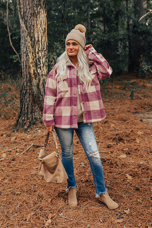 Cozy Paradise Plaid Jacket in Orchid