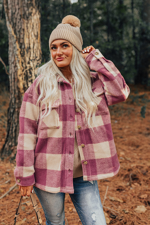 Cozy Paradise Plaid Jacket in Orchid