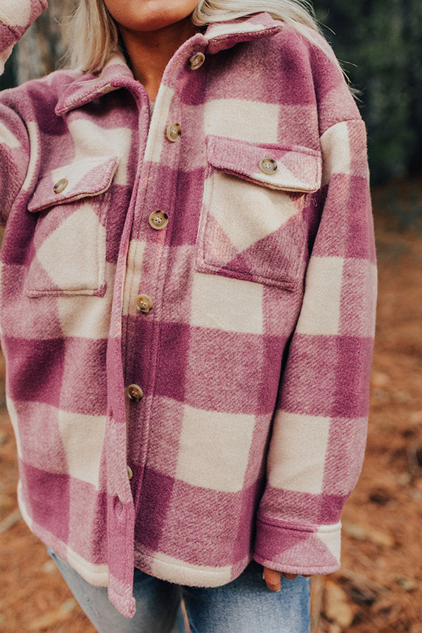 Cozy Paradise Plaid Jacket in Orchid
