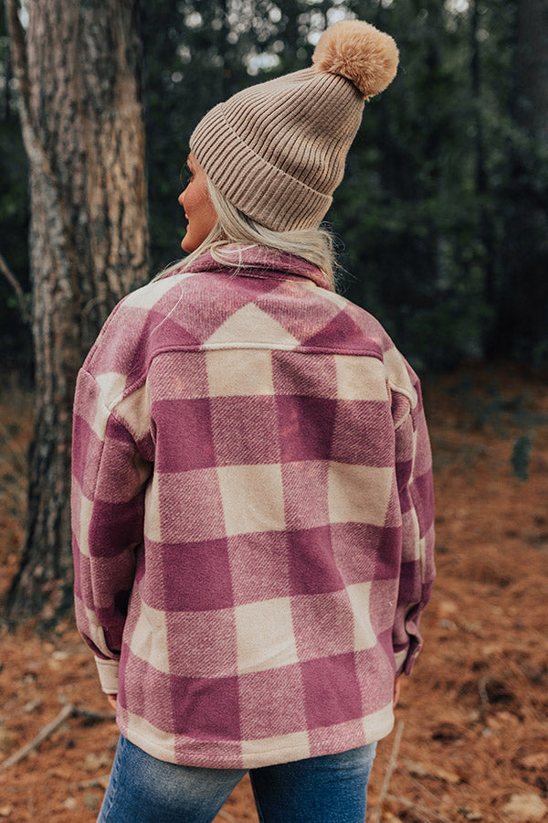 Cozy Paradise Plaid Jacket in Orchid