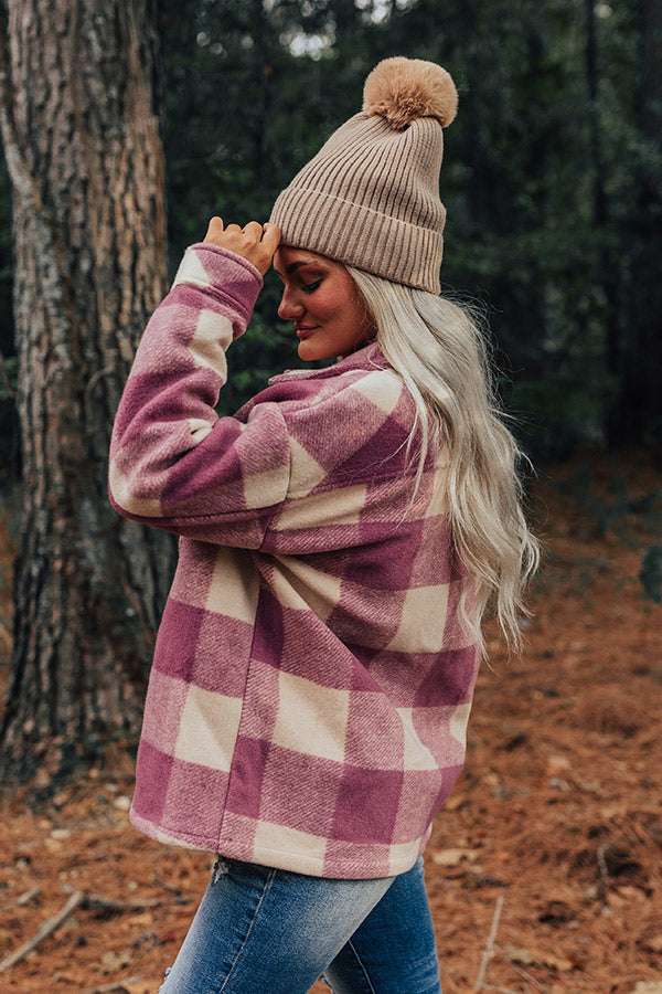Cozy Paradise Plaid Jacket in Orchid