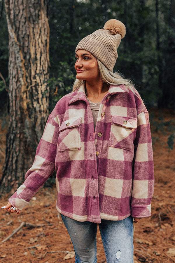 Cozy Paradise Plaid Jacket in Orchid