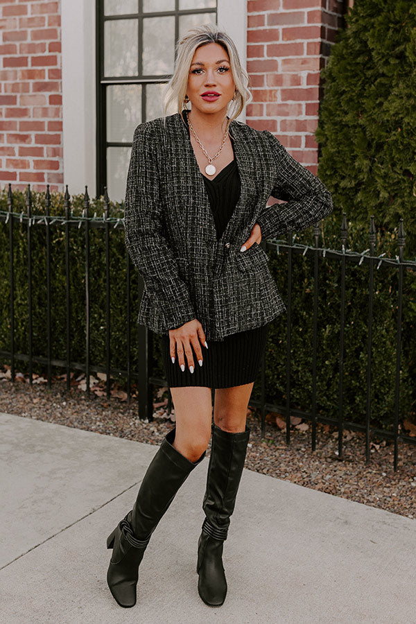 Dreaming Bigger Tweed Blazer In Black
