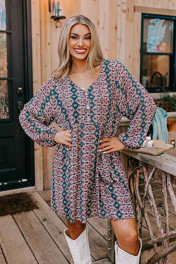 Maple Grove Shift Dress In Teal