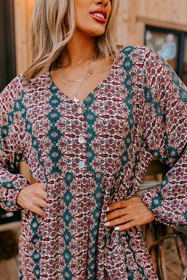 Maple Grove Shift Dress In Teal