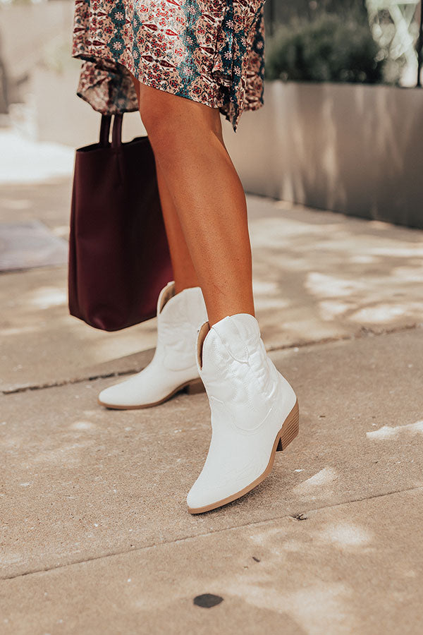 The Coop Faux Leather Cowboy Boot In White