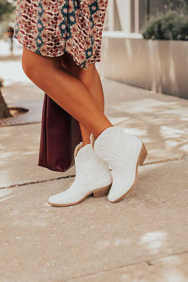 The Coop Faux Leather Cowboy Boot In White