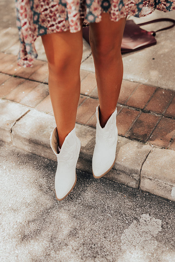 The Coop Faux Leather Cowboy Boot In White