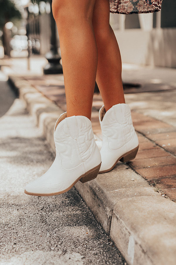 The Coop Faux Leather Cowboy Boot In White