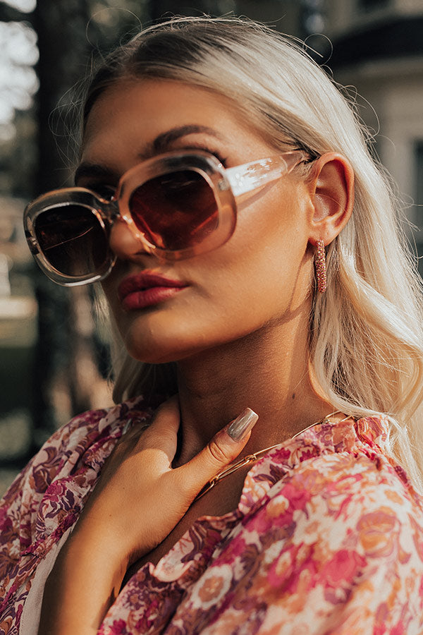 It's Giving Glamourous Hoop Earrings In Rose