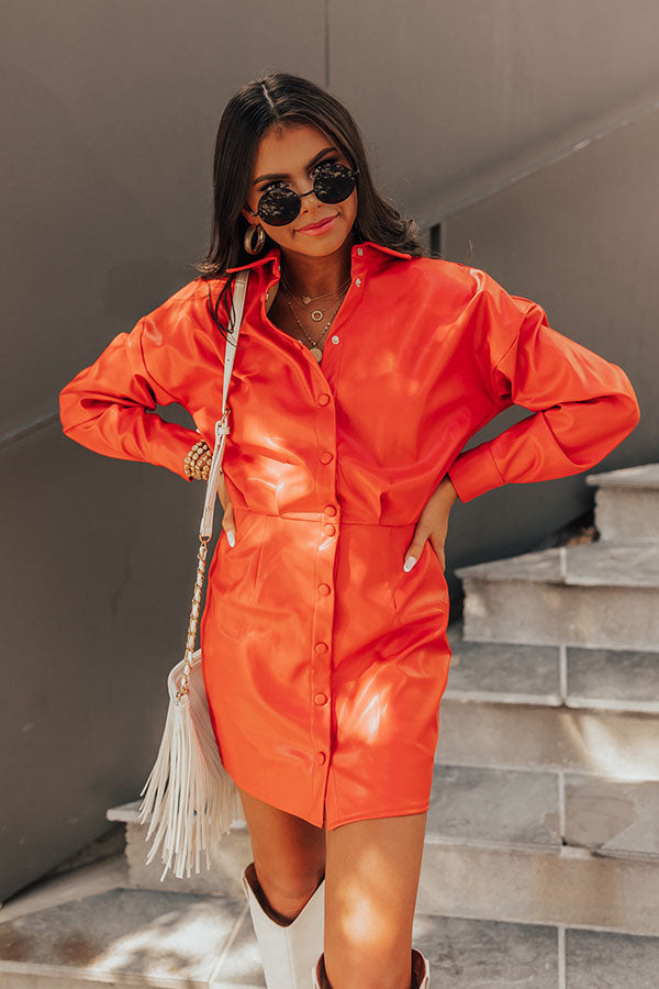 Getaway Car Faux Leather Dress