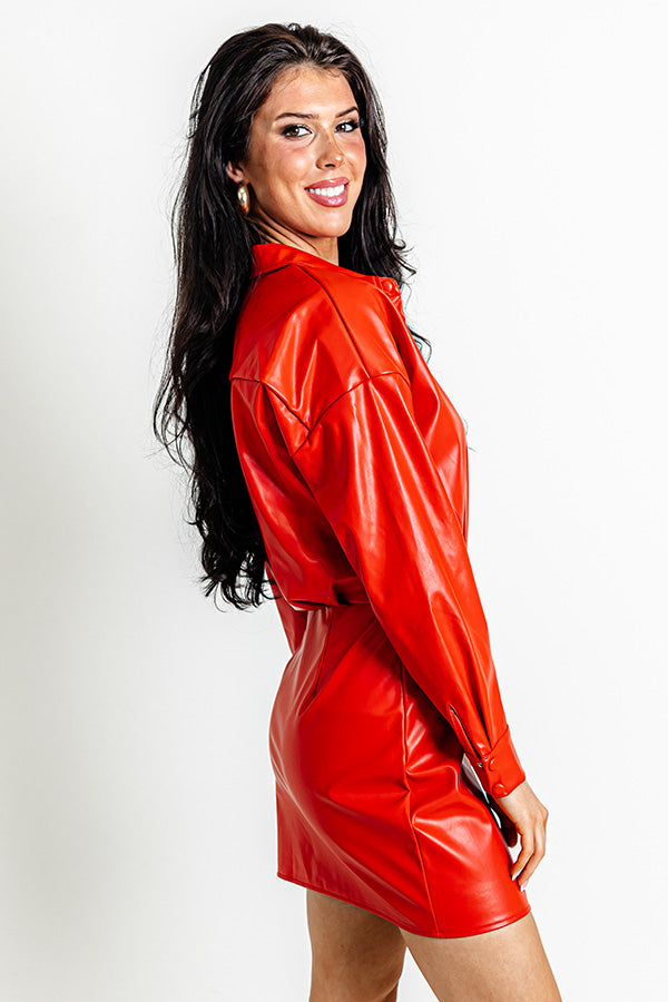 Getaway Car Faux Leather Dress