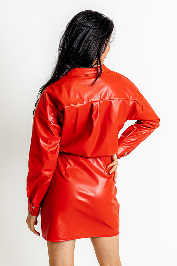 Getaway Car Faux Leather Dress