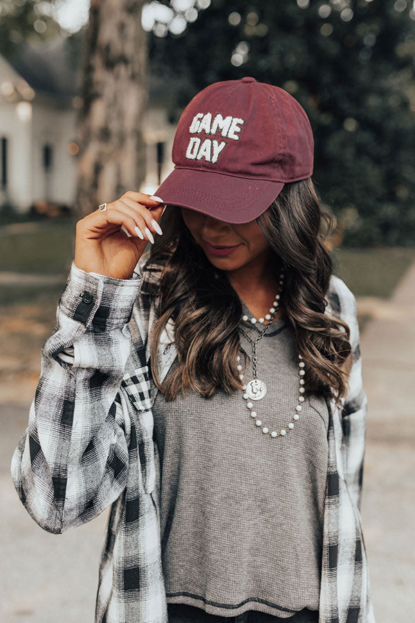Game Day Baseball Cap In Maroon