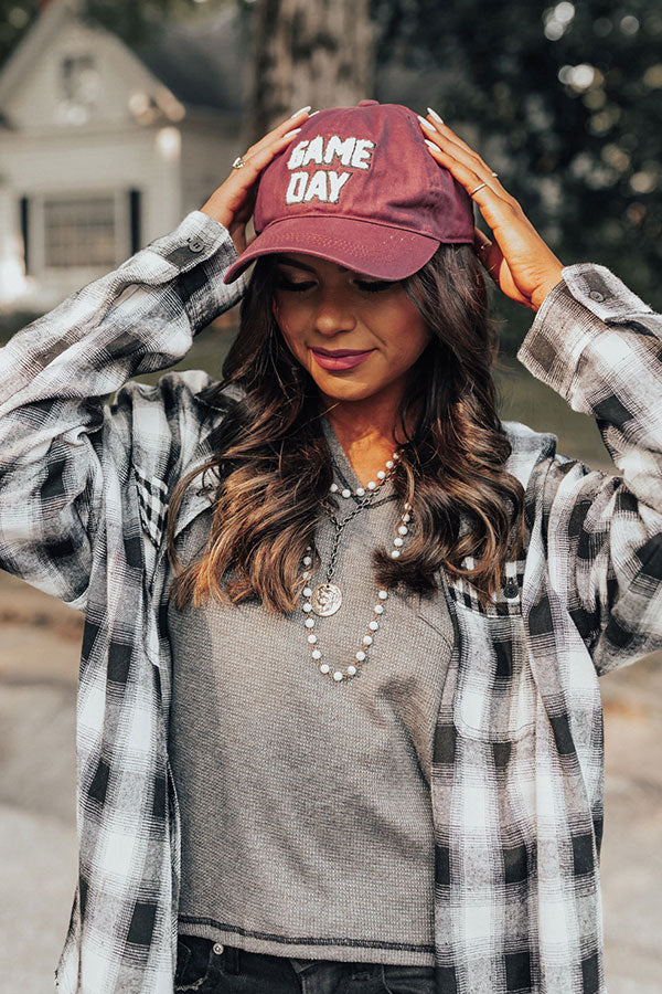 Game Day Baseball Cap In Maroon