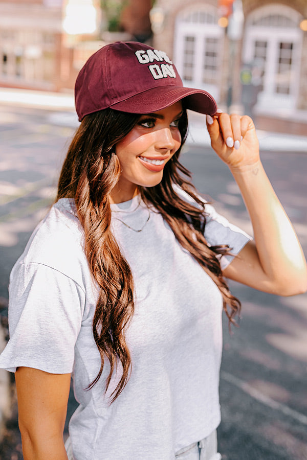 Game Day Baseball Cap In Maroon