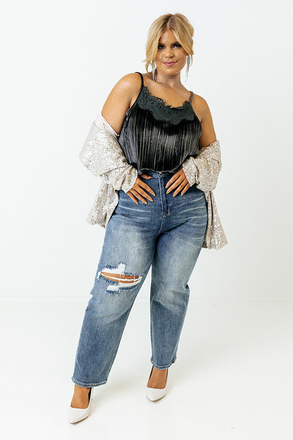 Splash Of Luxury Sequin Blazer In Champagne Curves