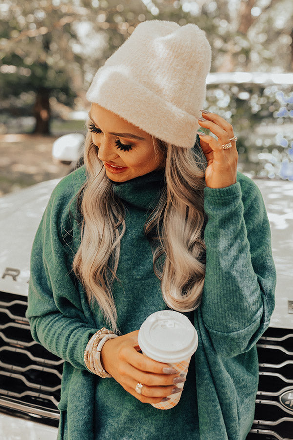 Cold Brew Eyelash Knit Beanie In Cream