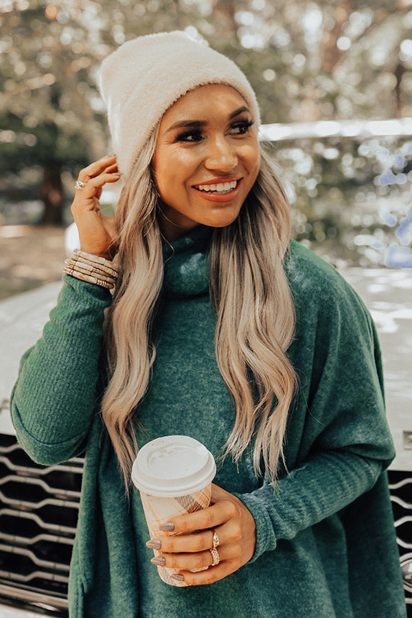 Cold Brew Eyelash Knit Beanie In Cream