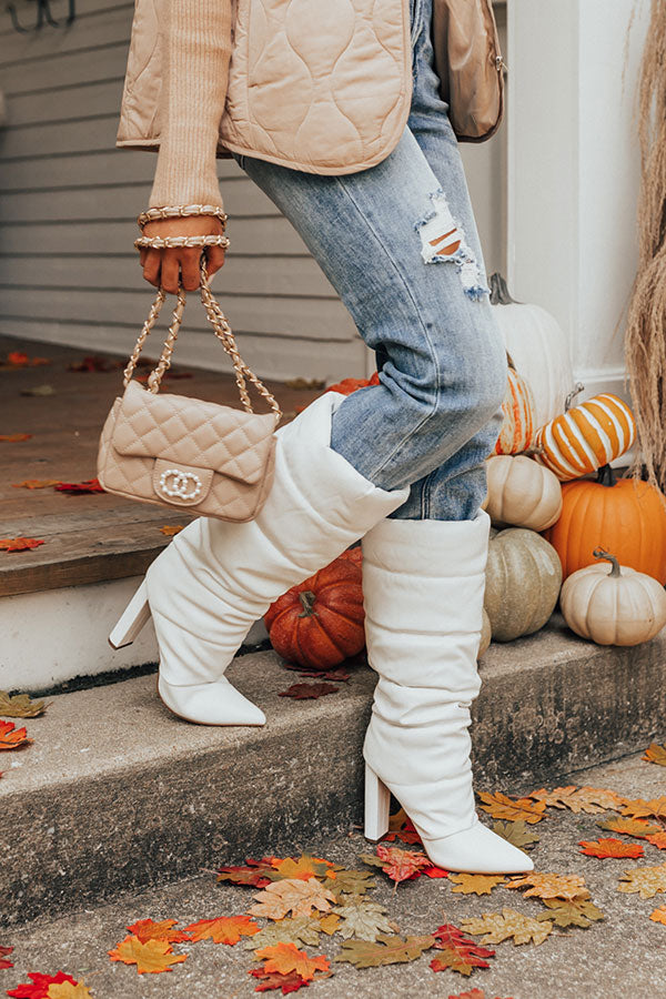 The Stowe Faux Leather Boot In White