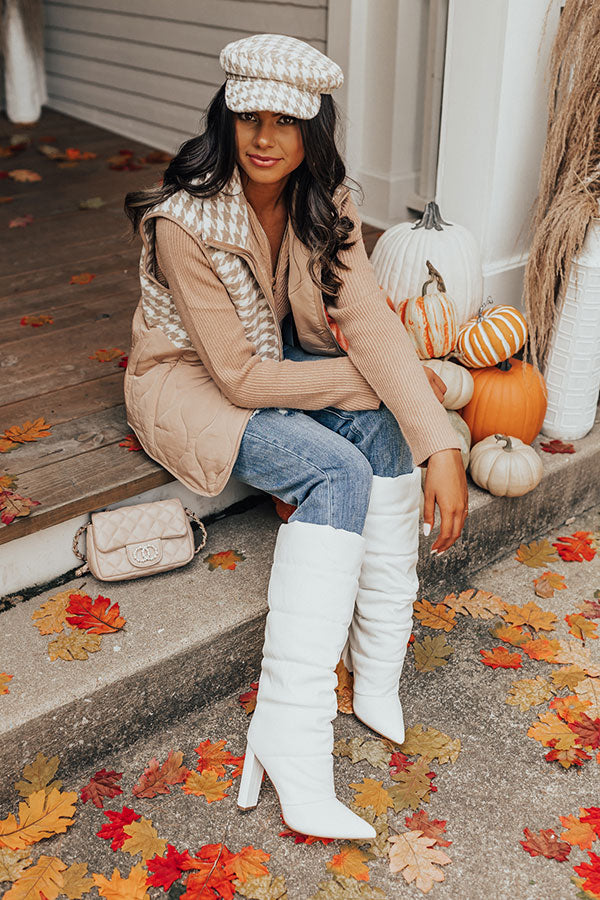 The Stowe Faux Leather Boot In White