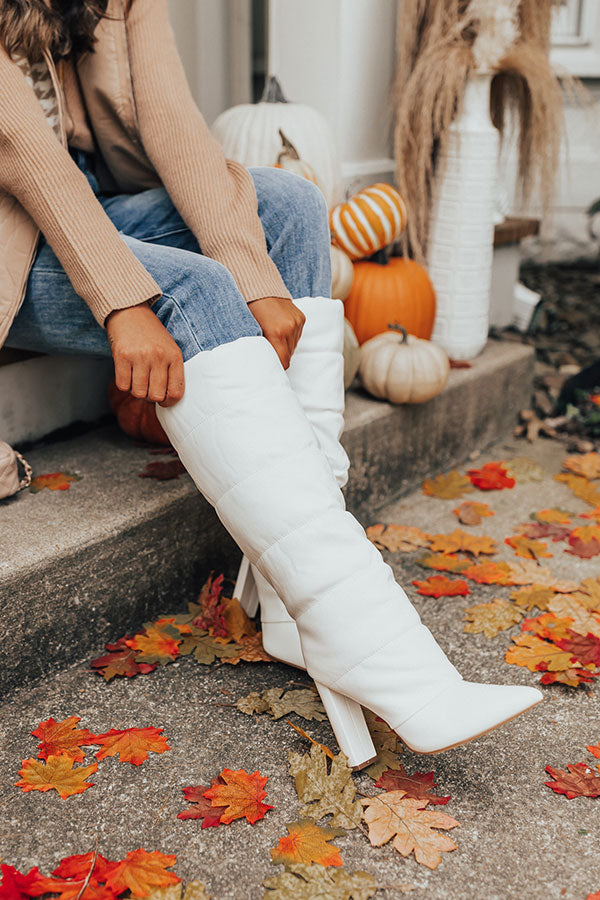 The Stowe Faux Leather Boot In White