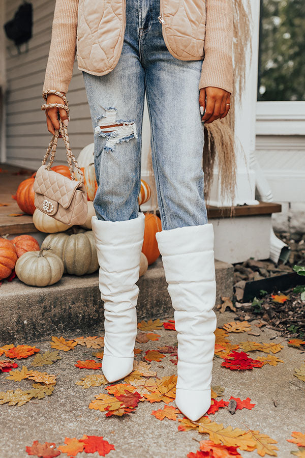 The Stowe Faux Leather Boot In White